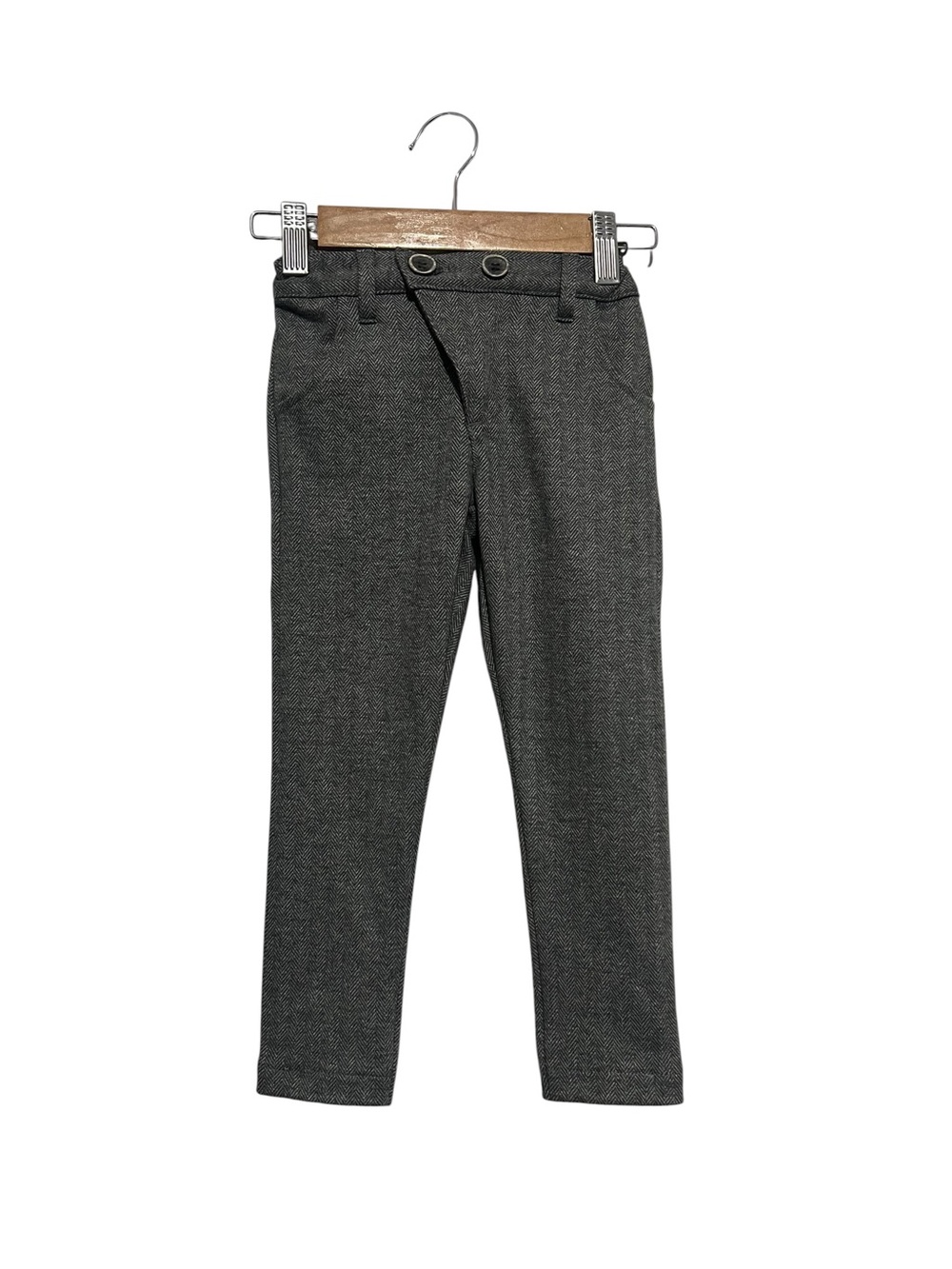 Kipp Herringbone Dress Pants Boys 3X Grey Adjustable Waist
